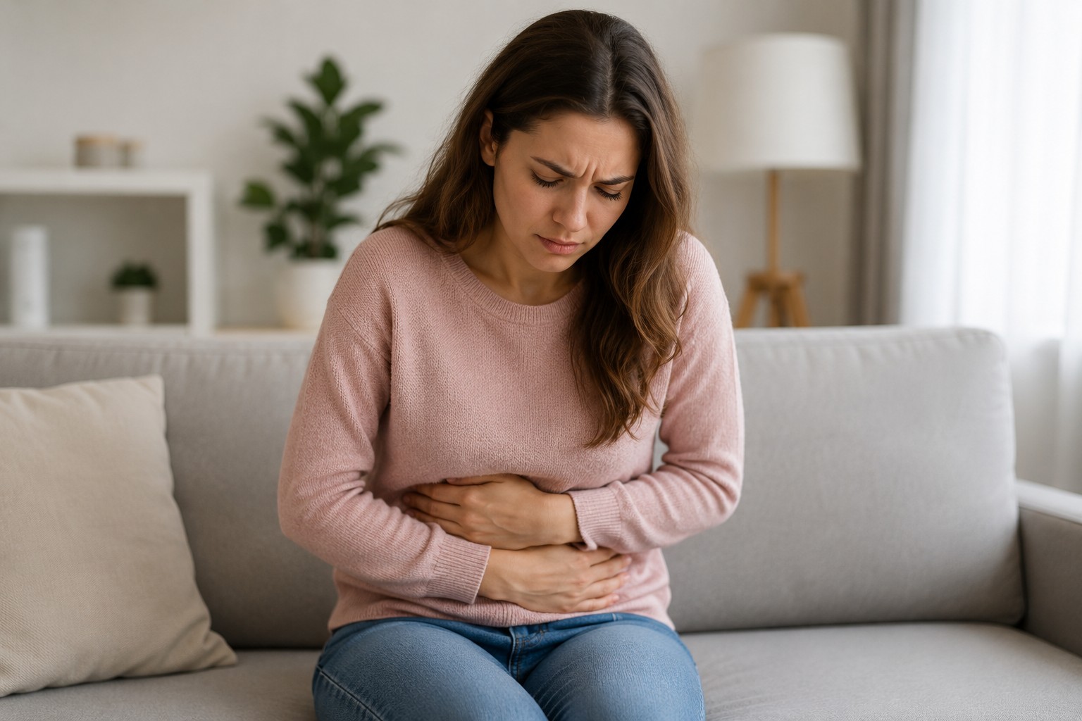 Girl with sore tummy Digestive Problems After Roux-en-Y Gastric Bypass: SIBO, IMO and Malabsorption